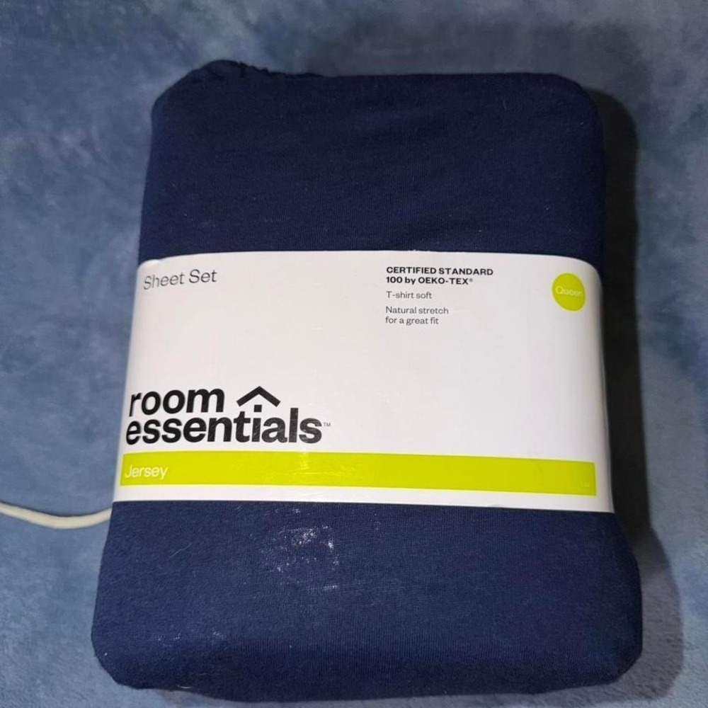 Navy blue jersey cotton sheet‎ set queen